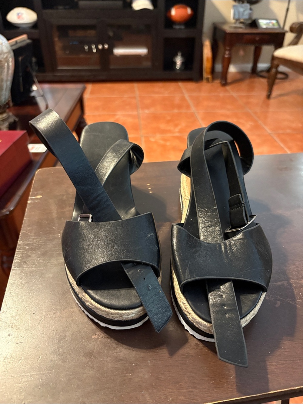 Women’s Black Espadrille Platform Sandals
